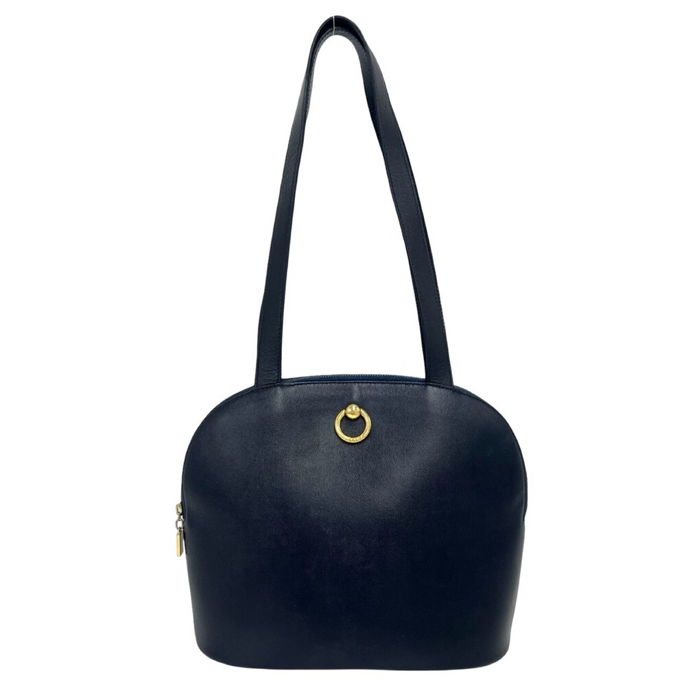 CELINE Celine Ring Logo Hardware Leather Genuine Semi Shoulder Bag Tote Women...